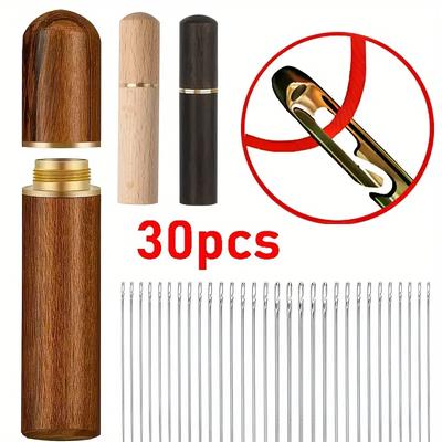 30PCS/Set Threadless Needles Elderly Blind Needles Hand Sewing Needles Without Thread Home Sewing Needle & Thread Box Set