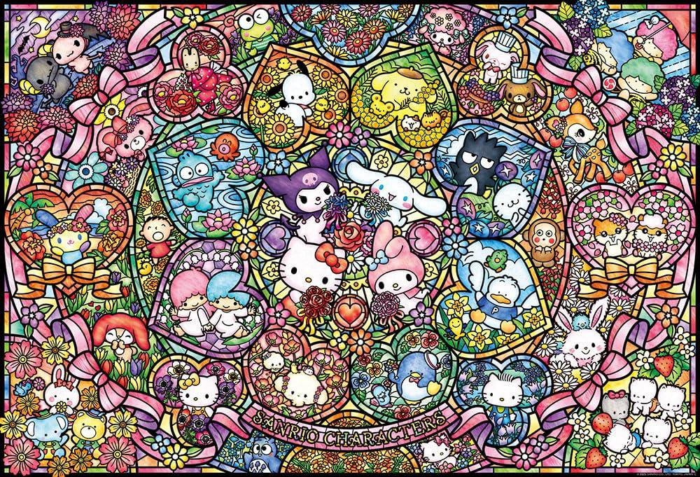 

Beverly 1000-Piece Jigsaw Puzzle, Sanrio Characters Stained Glass (49x72cm), Made in Japan, 1000-088