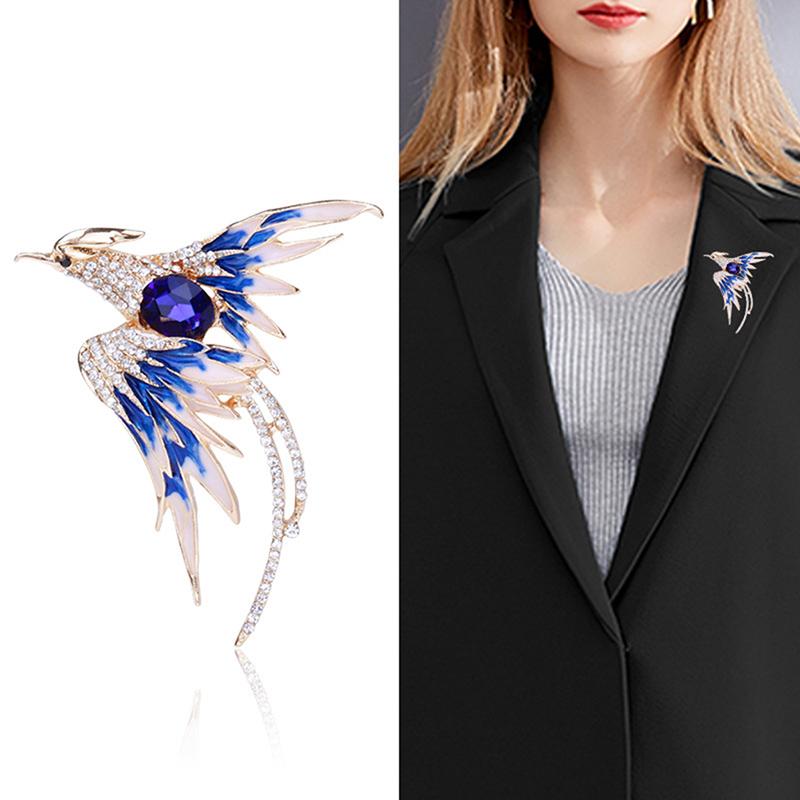 Enamel Phoenix Bird Brooches Animal Pin For Women Men 5-Color Enamel Flying Beauty Bird Party Office Brooch Pin Gifts