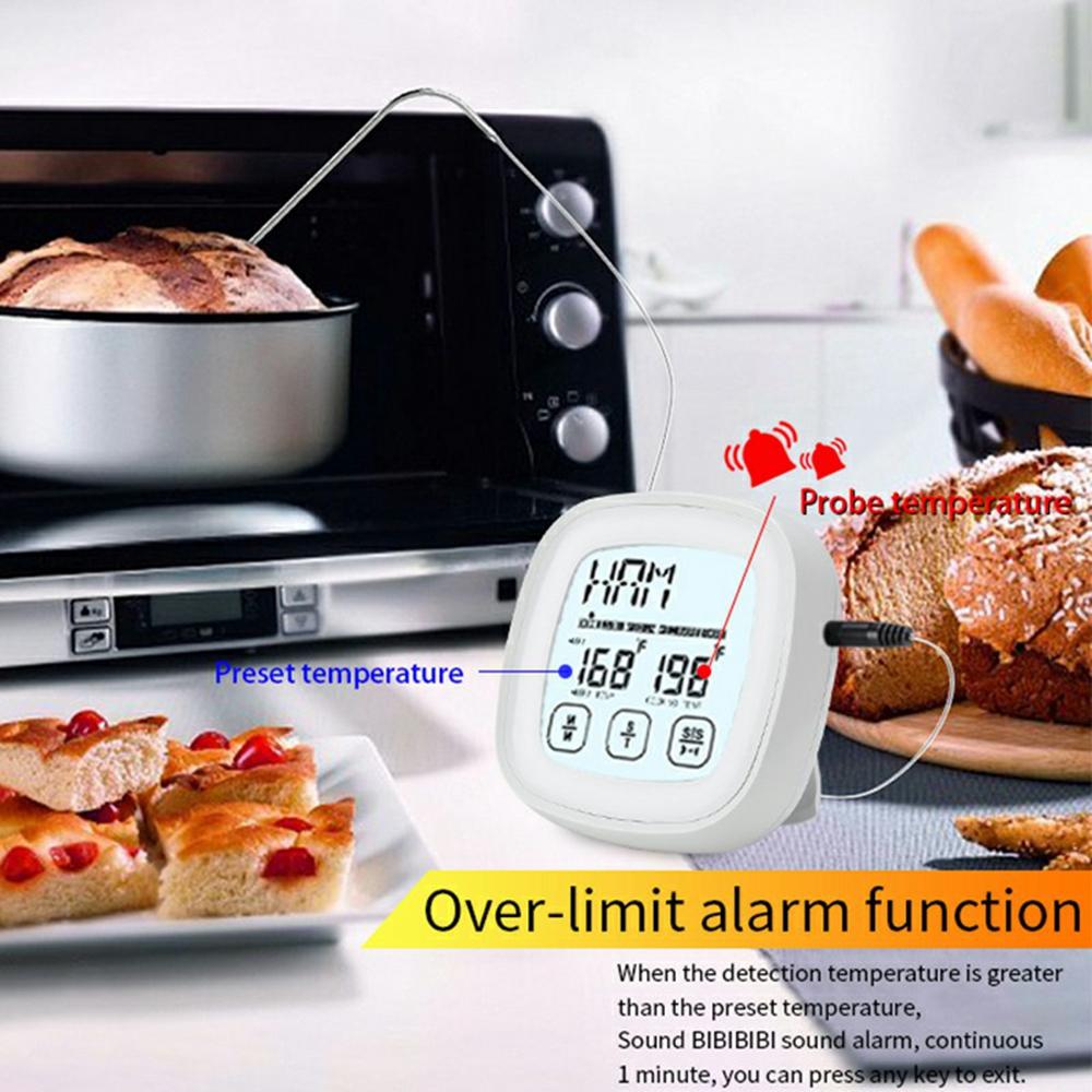 TS-802A-1 2.3 Inch Touch Screen 8 Food Types Digital Meat Thermometer for BBQ Grill Cooking with Timer