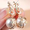 Imitation Bead Wing Pattern Ear Hanging, Elegant Temperament, Banquet Daily Earrings