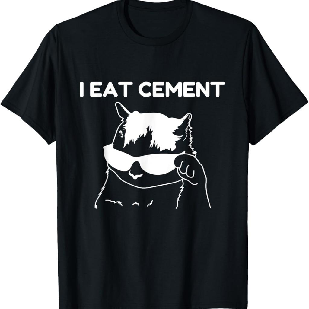 I Eat Cement Funny Cursed Cat Meme T-Shirt