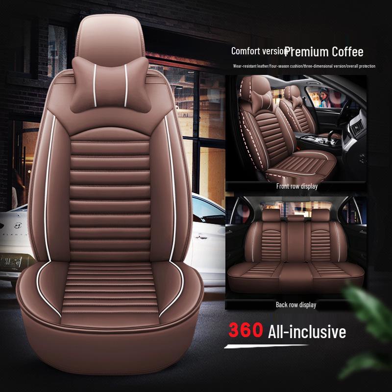 360° All-Season Wear-Resistant Leather Car Seat Cushion & Cover