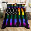 Love is Love Duvet Cover Rainbow Bedding Set Pride for Love Theme Romantic Comforter Cover Colorful Cartoon Car Bedspread Cover