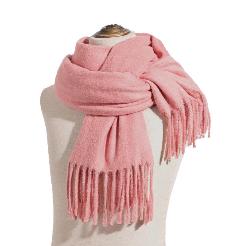 Imitation cashmere scarf women's autumn and winter mink hair men's scarf light luxury high-end sense solid color scarf Korean atmosphere sense