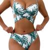 2024 Women's Hollow Out Three-Piece Print Swimwear Set - Sexy Bikini