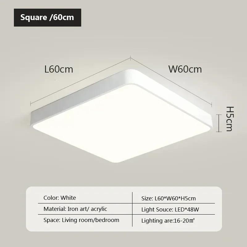 Modern LED Ceiling Light Minimalist Square Black White Decor Lamp For Bedroom Living Room Hall Dining Room Aisle Indoor Lighting