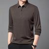 Long Sleeve Men's Autumn Minimalist Lapel Collar Versatile Polo Shirt