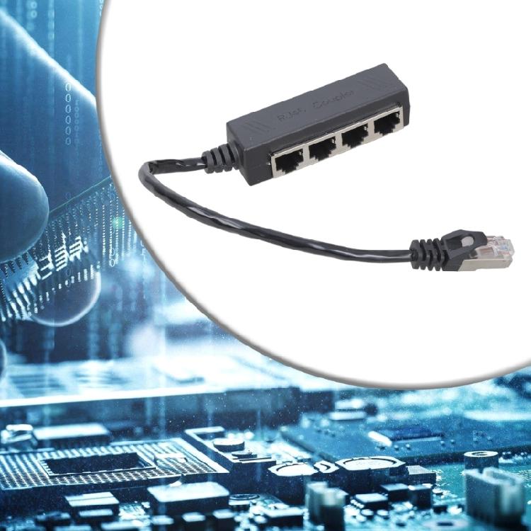 RJ45 Networking Splitter Adapter 4 Port Cable Expansion for Schools and Conference Room Easy to Use