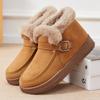 Women's Winter Warm Snow Boots Fuzzy Faux Suede Walking Shoes for Women Casual Anti-Slip Comfortable Workout Short Booties With Faux Fur Lined