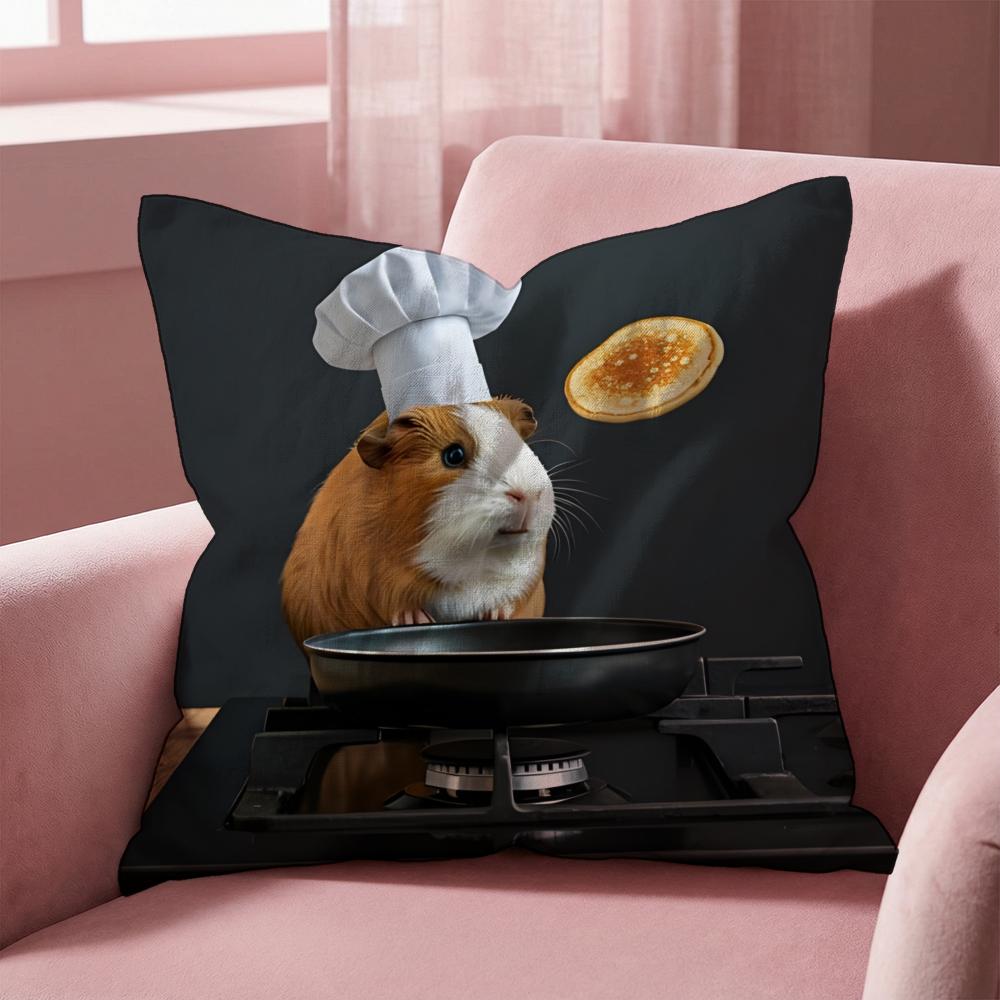 Funny Hamster Cushion Cover Multi-Scene Pillow Cover for Home & Car - Reversible, Soft & Durable for Daily Use