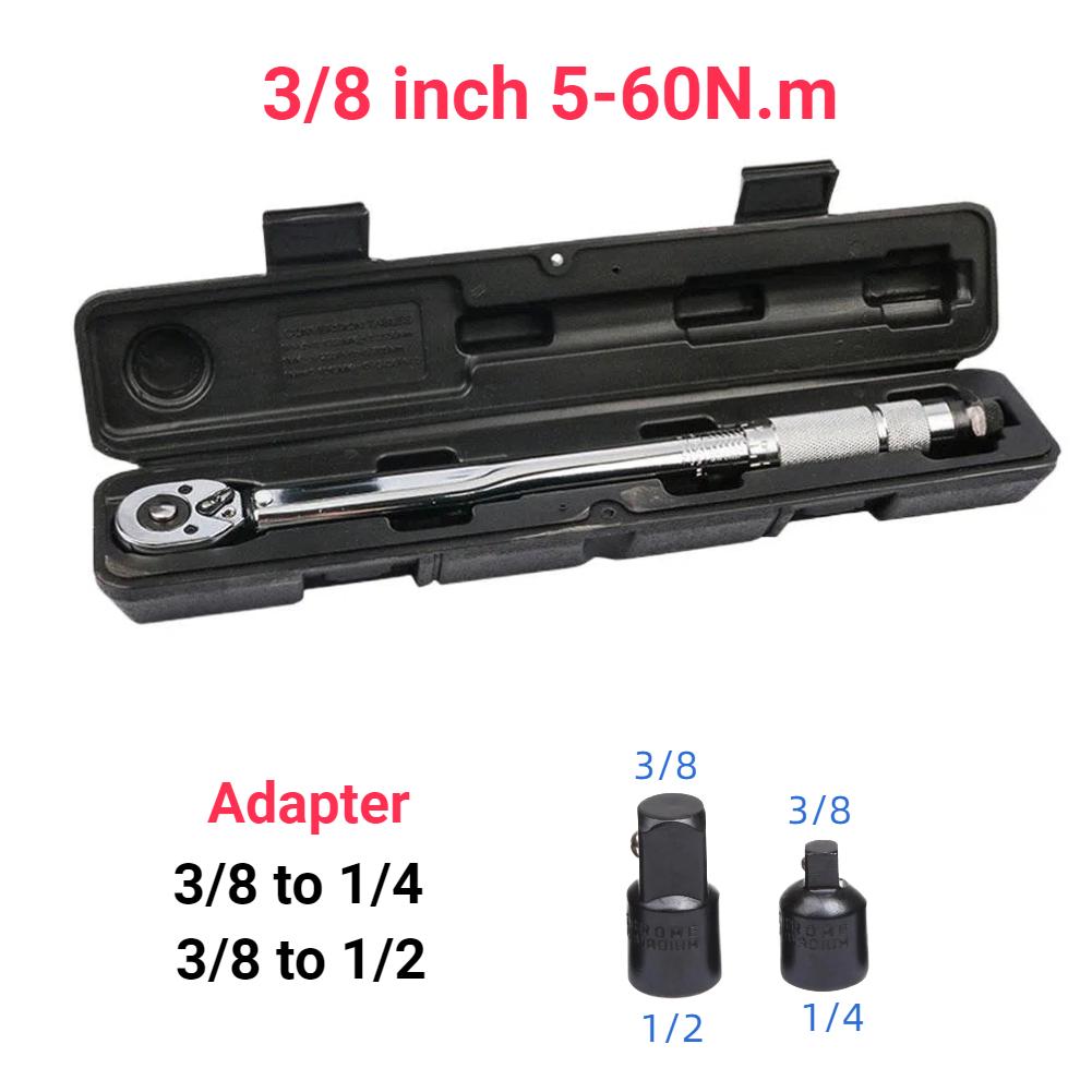 5-150N.m Torque Wrench 1/2 3/8 1/4 Inch Square Drive Precise Preset Reversible Ratchet Key Adjustable Torques Key Hand Tool