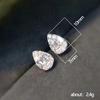 Teardrop Shape Mixed Round and Baguette Stone Halo Stud Earrings Two Tone Option Women Ear Jewelry