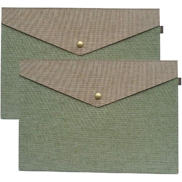 Durable A4 File Folder Document Holder Portfolio Envelope Felt Folder Case with Snap Closure Set of 2 Beige and Brown A4 зелёный