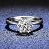Classic Six-Prong Snowflake Moissanite Ring, 1 Carat Simulated Diamond, 925 Sterling Silver