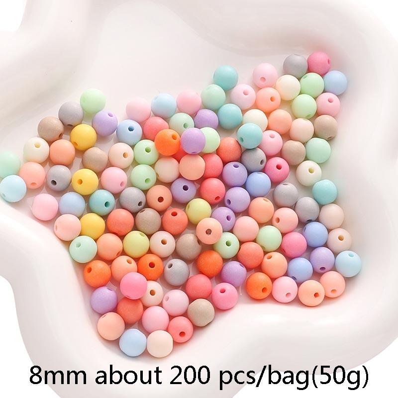 Handmade Beads 6-16mm Acrylic Mixed Colors Mixed Batch Frosted Round Beads Handmade Diy Hand Stringing Beads Jewelry Accessories Material Package