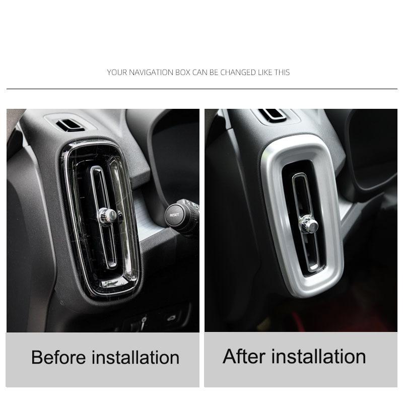 For volvo XC40 C40 EX40 2019-2025 Car Styling Interior Accessories Central Console Decoration Frame Cover Trim Silver Sticker