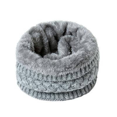 Bufanda Cuello Cálida Invierno Mujer Hombre Intensificación Forro Polar Anillo Cuello Bufanda Exterior Sólida Tejida Suave Máscara Facial Accesorios