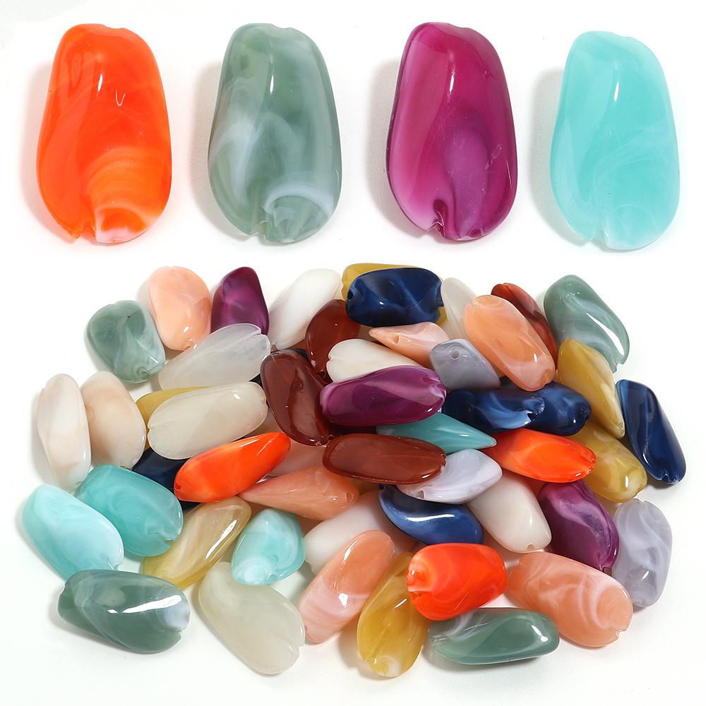 30pcs/lot Dual Color Irregular Beads Cloud Colored Acrylic Beads Loose Spacer Bead For DIY Charms Bracelet Earrings Accessories
