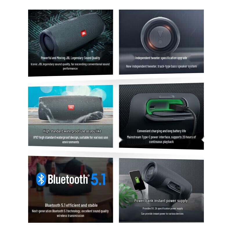 JBL CHARGE ES2 Portable Bluetooth Speaker, Youth Edition 2nd Gen