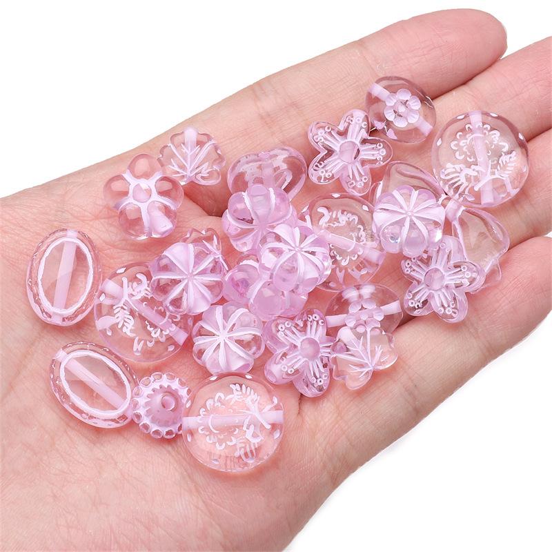 Acrylic Transparent Mixed Beads for DIY Jewelry: Phone Chains, Bracelets, Pendants, and Accessories.