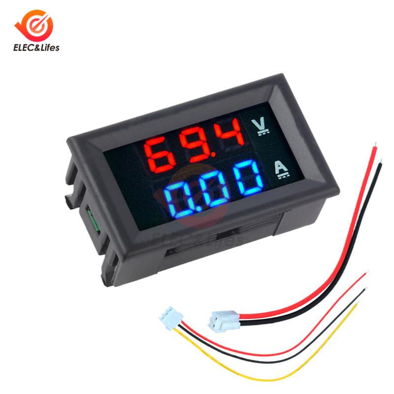 DC 1-111V 11A 11A 111A Auto Car Electronic Digital Voltmeter Ammeter 1.16'' LED Display Voltage Regulator Volt AMP Meter Tester