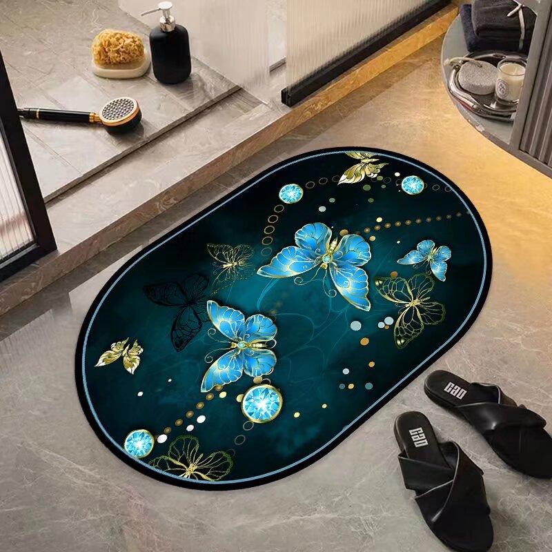 Soft diatom mud floor mat toilet bathroom water-absorbing quick-drying non-slip floor mat toilet door household carpet