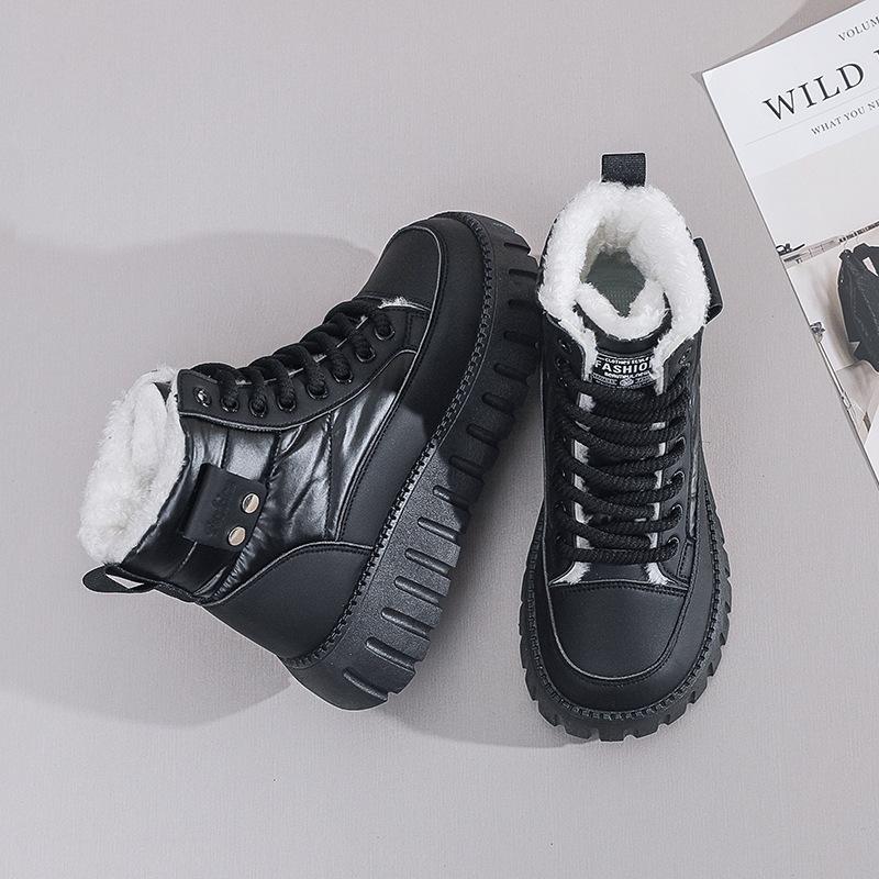 

Winter new velvet high-top snow boots ins warm, non-slip and wear-resistant casual shoes ZY 35 чёрный