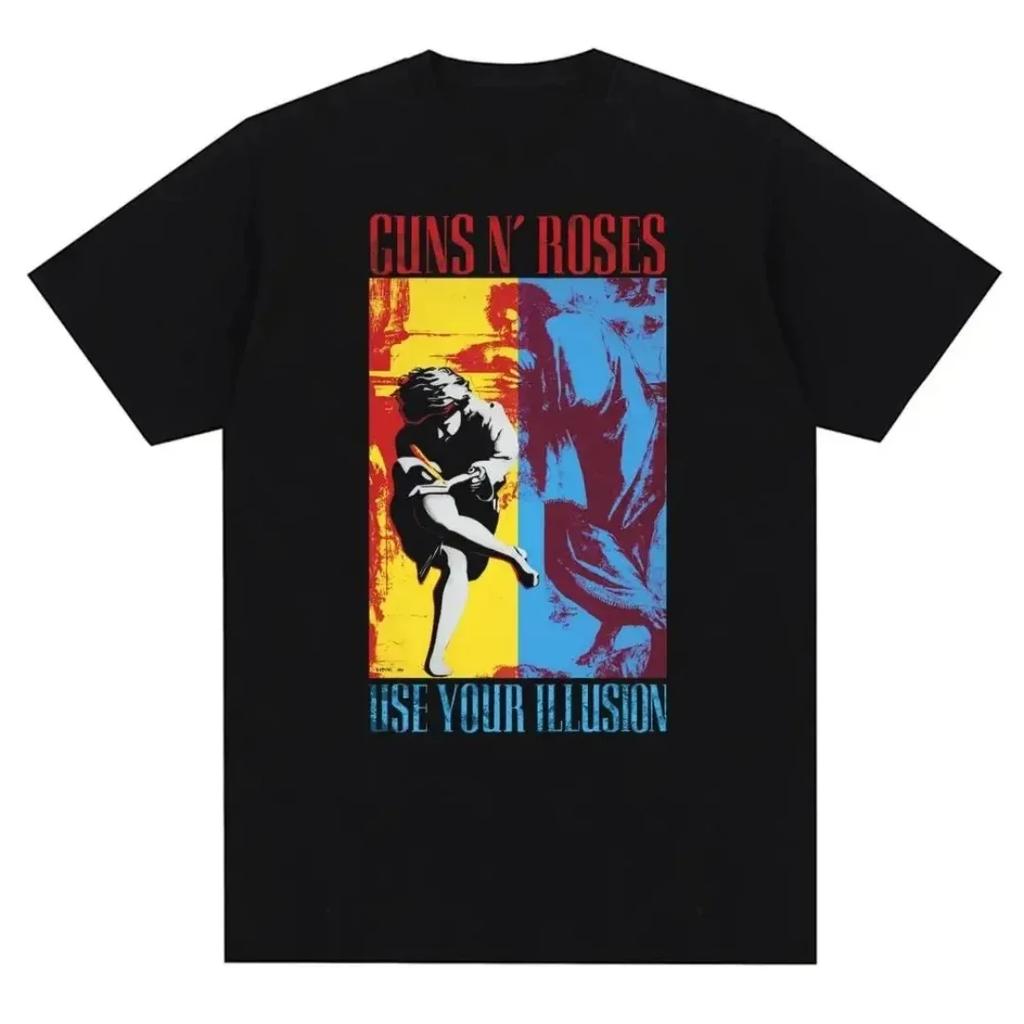 2026 Summer Fashion Guns N Roses Graphic T Shirt Vintage Rock Style Streetwear Short Sleeve Summer Casual Crew Neck Tshirt