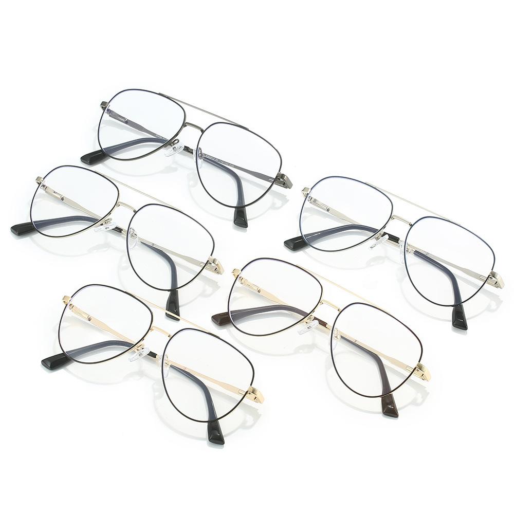 Blue Light Men's Glasses Corrective Myopia Blocking Timeless Spectacle Metal Classic Alloy Nearsighted Aviator Spectacle Eyewear Eyeglass Frame