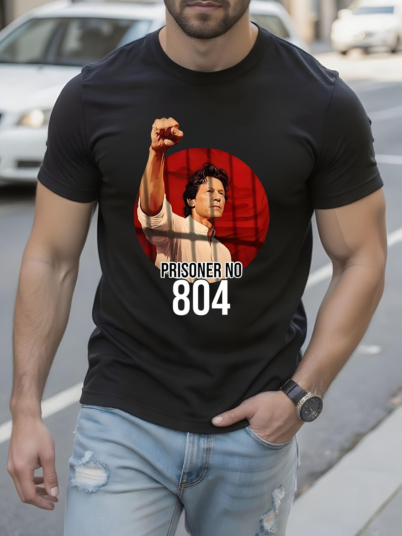 Free Imran Khan Prisoner No 804 Support PTI Pakistan Mens T shirts #DGV1 T-shirt XXXXL
