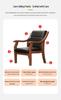 Retro Comfortable Chinese Solid Wood Armchair with Linen Fabric and Native Sponge Cushion.