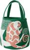 [Emplet Veil] Morita MiW Tote Bag, Featuring a Design of Tree Tails and Cribs. Green. A Charming, Round Shape. Made of Thick, Tightly Woven Fabric