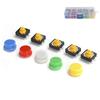 25PCS 12x12x7.3 mm Tact Push Button with Round Cap Micro Switch for DIY Electronic Products
