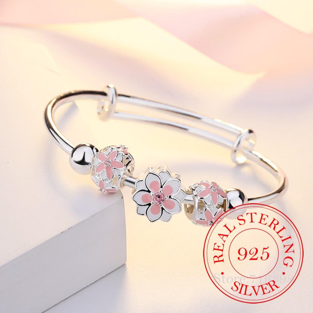 925 Sterlingsilber Runde Perle Schneeflocken Quaste Traumfänger Charm Armreif & Armband Für Frauen Elegant Hochzeitsfeier Schmuck Geschenk