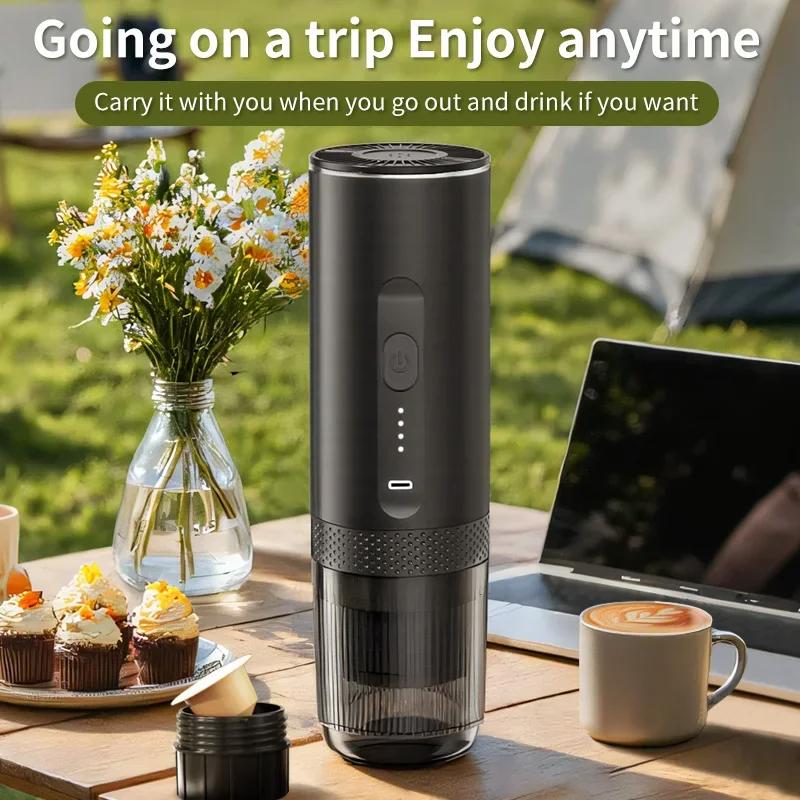 New 3 in 1 Wireless Portable Espresso Machine Capsule Coffee Powder Travel Coffee Maker Smart Extraction Wireless Heating