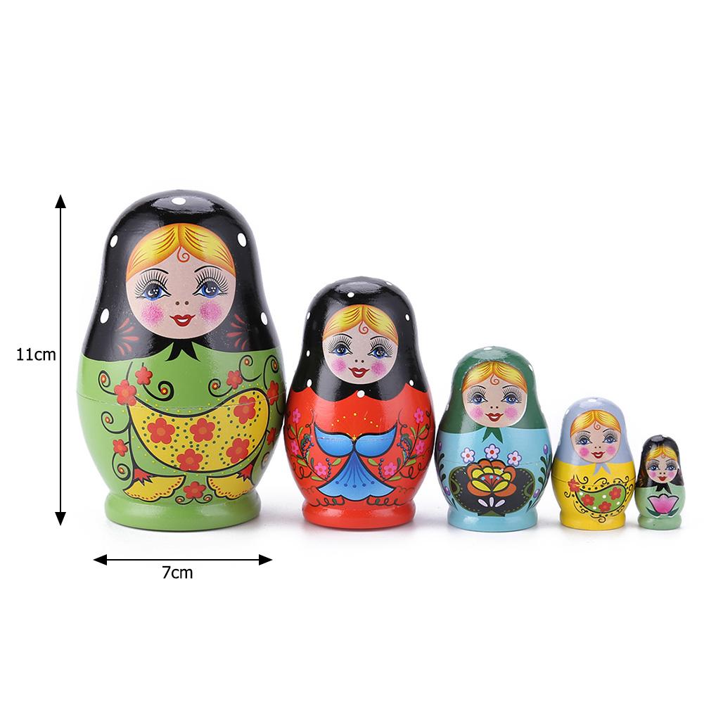 1 Set Matryoshka Dolls Nesting Dolls Toy Wooden Russian Doll Hand Paint Toys Craft Toys DIY Paint Skill Training Children Gifts
