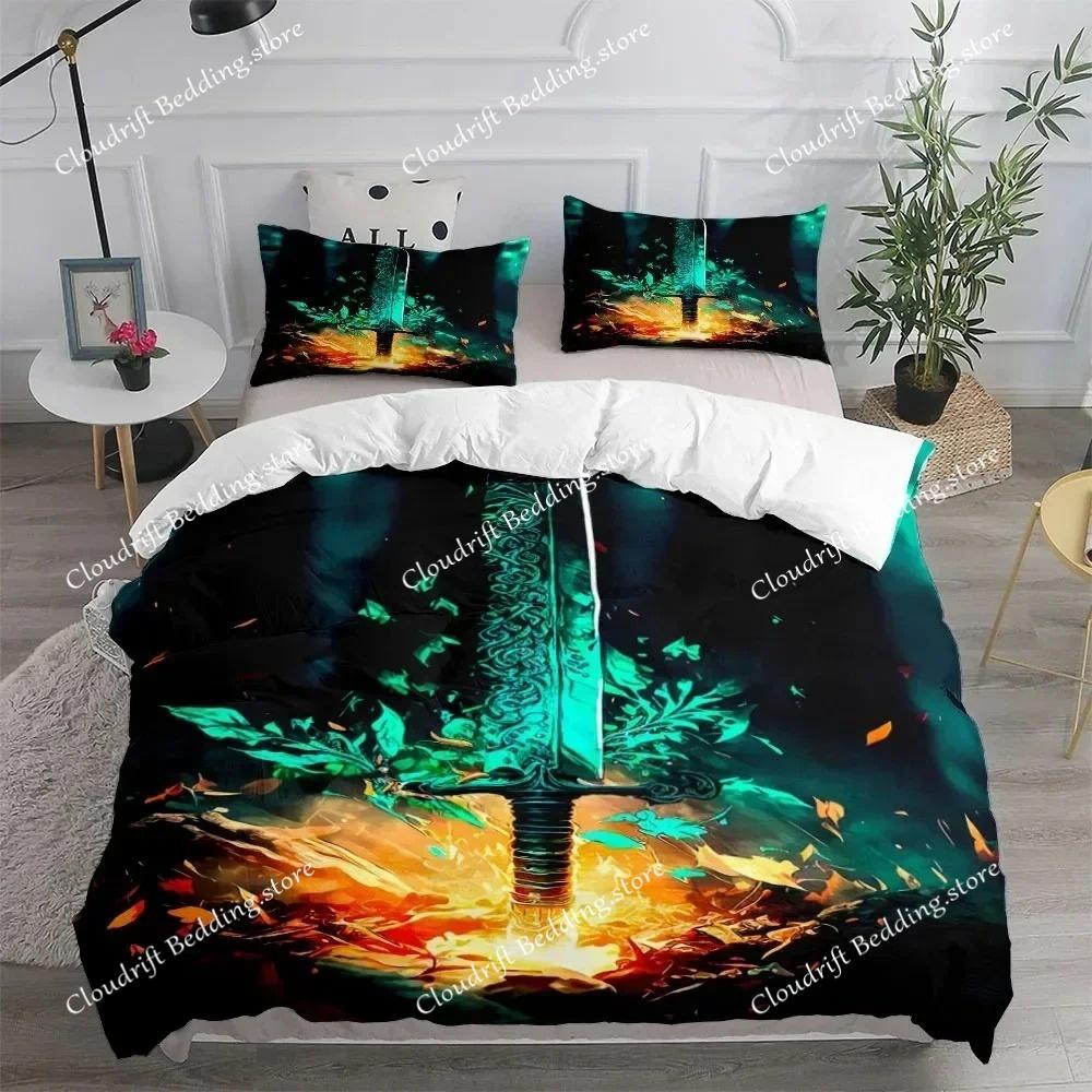 3D Print Anime Sword Art Duvet Cover Set UK Single Double King US Twin Full Queen Size Fashion Bedding Set