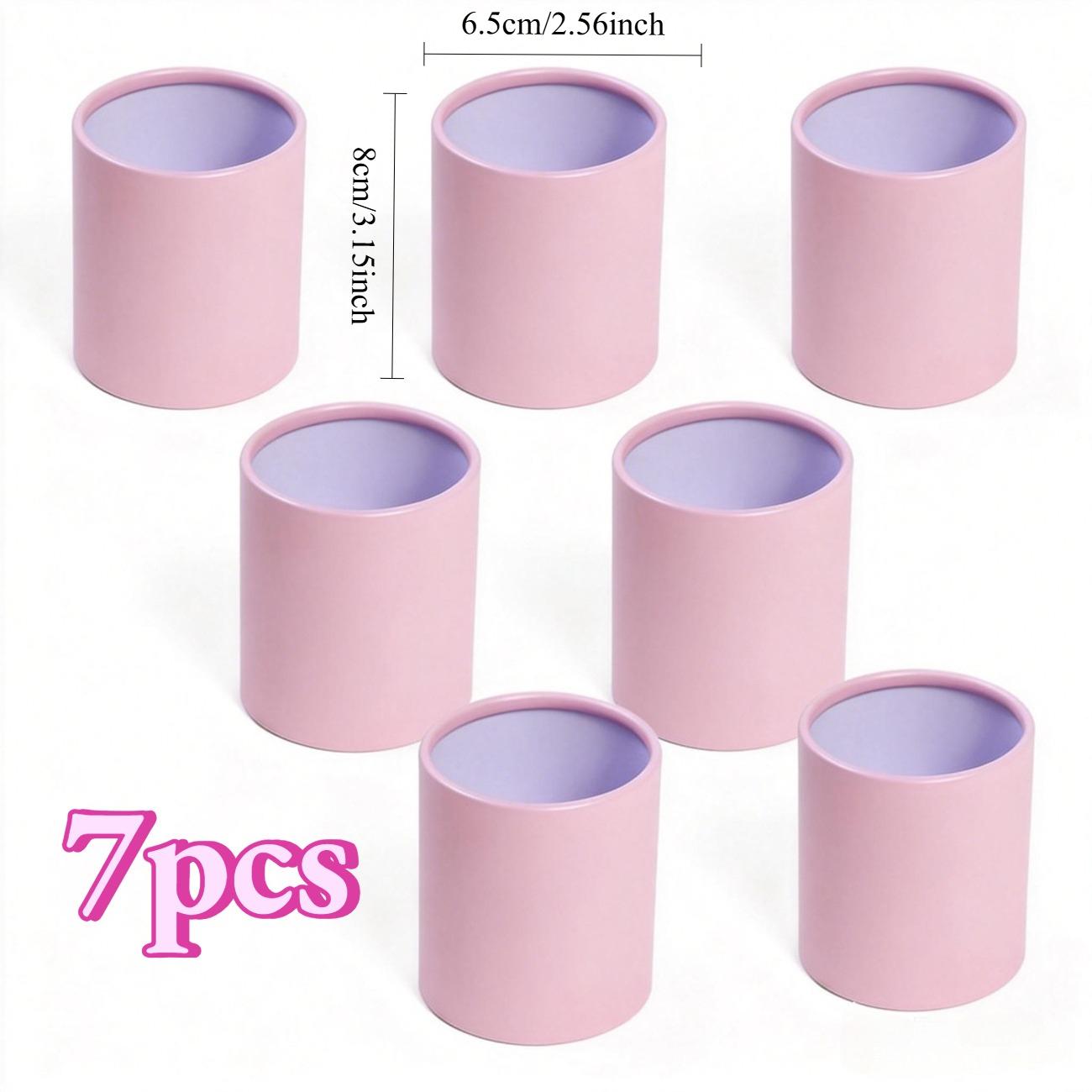 

7 Round Flower-Themed Gift Boxes | Elegant Pink Paper Tubes | Includes Cardboard Decorative Clasps | No Assembly Required | Exquisite Gift Packaging 7pcs