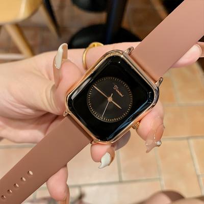 New Silicone Band Watch Fashionable Simple Square Dial Temperament Casual Women's Quartz Watch