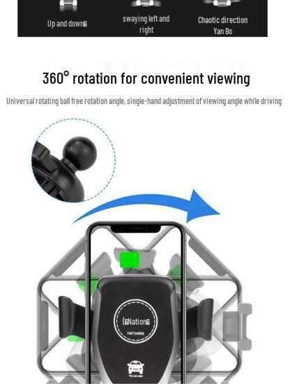 Universal Wireless Charging Car Vent Phone Holder with Gravity Sensing