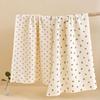 Pure Cotton Double-layer Crepe Cloth Bath Towel Newborn Swaddling Cloth Cotton Solid Color Gauze Wrapping Blanket