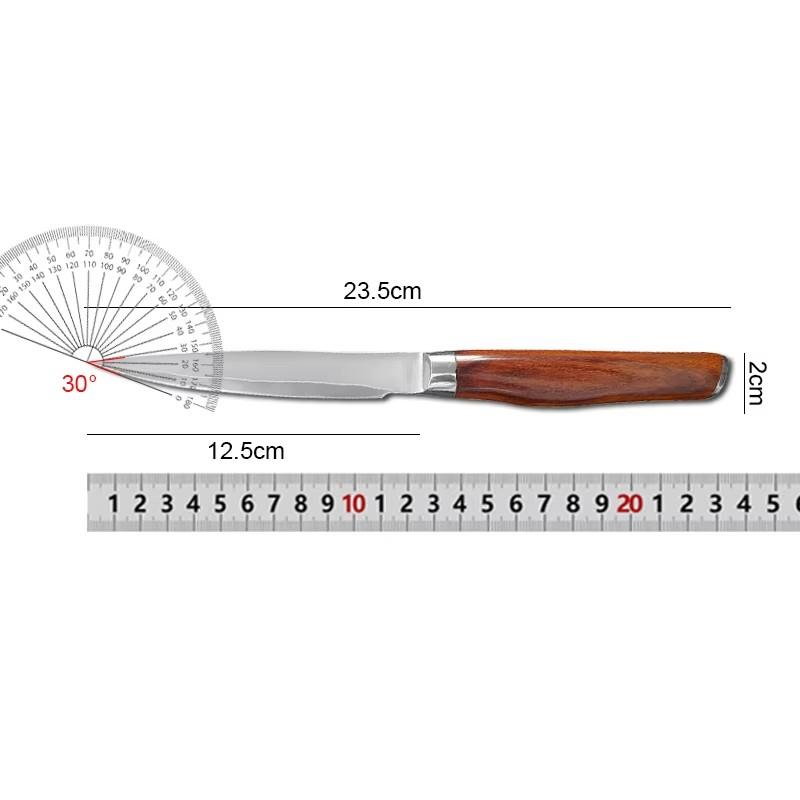 Triple Steel Boning Knife Kitchen Utility Knife Fish Fruit Meat Cutting Paring Barbecue Tools Cooking Cutter