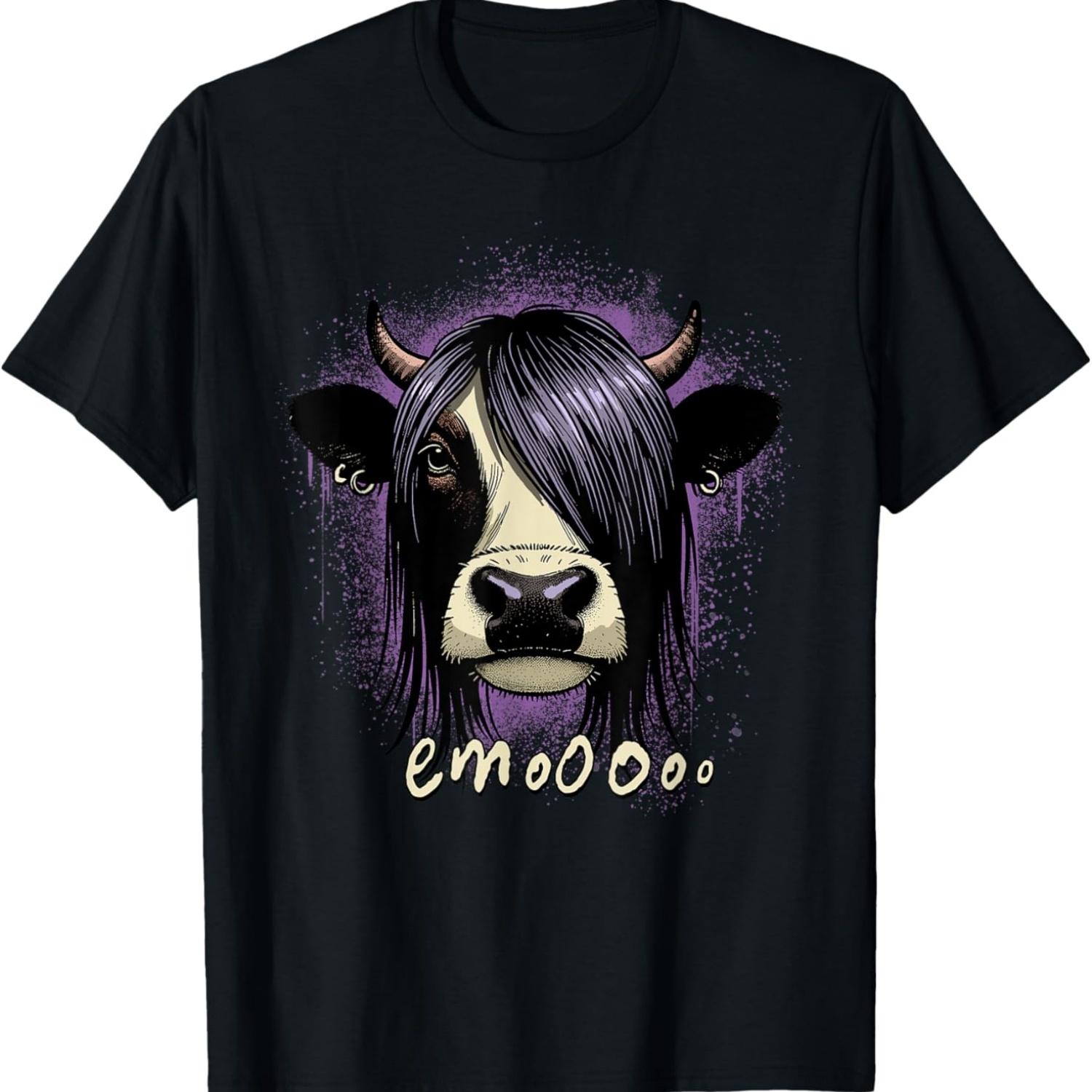 

Футболка с дизайном Emo Cow _Emooooo_ S чёрный