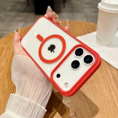 Husă Magnetică Simplă pentru iPhone 17 Air 17Pro Max 16e 15 Plus 14 13 12 mini 11 Pro Max Magsafe Transparentă Încărcare Wireless Husă Spate