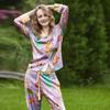 New Pajamas Women's Home Wear Lapel Long-sleeved Trousers Spring and Autumn Satin Ice Silk Suit