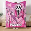 Custom Name Horror Movie Mashup blanket for Couch & Bed, Plush Cozy Fuzzy Blanket Super Soft & Warm Blankets for Fall and Winter. 0908133