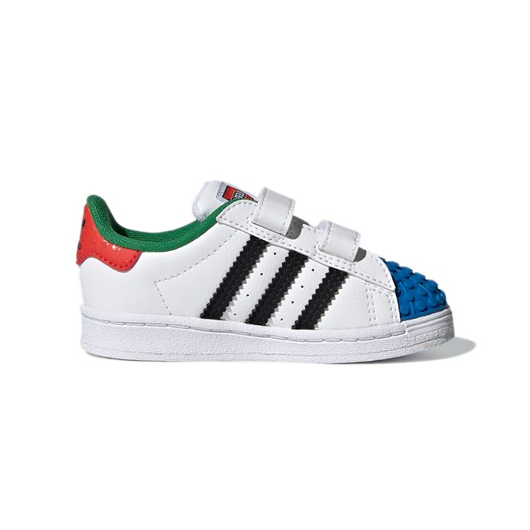LEGO X Adidas Superstar CF I White Red Blue Baby Sneakers Cloud-White Core-Black H03969