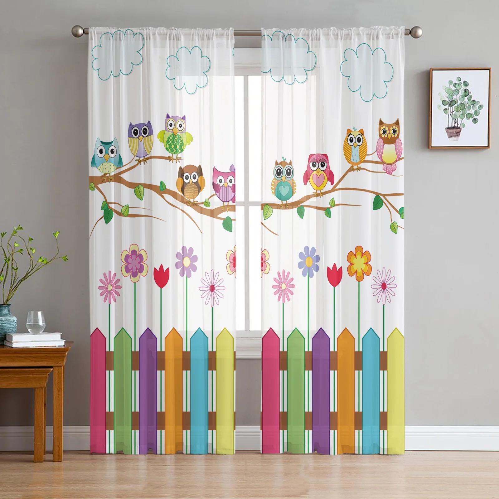 

Animated Cartoon Air Balloon Fine Netting Transparent Decorative Drapes for Living Room Ornamentation Window Panel Curtain for Bedroom Kitchen Sheer W135 x H115cm x1&Grommet Top