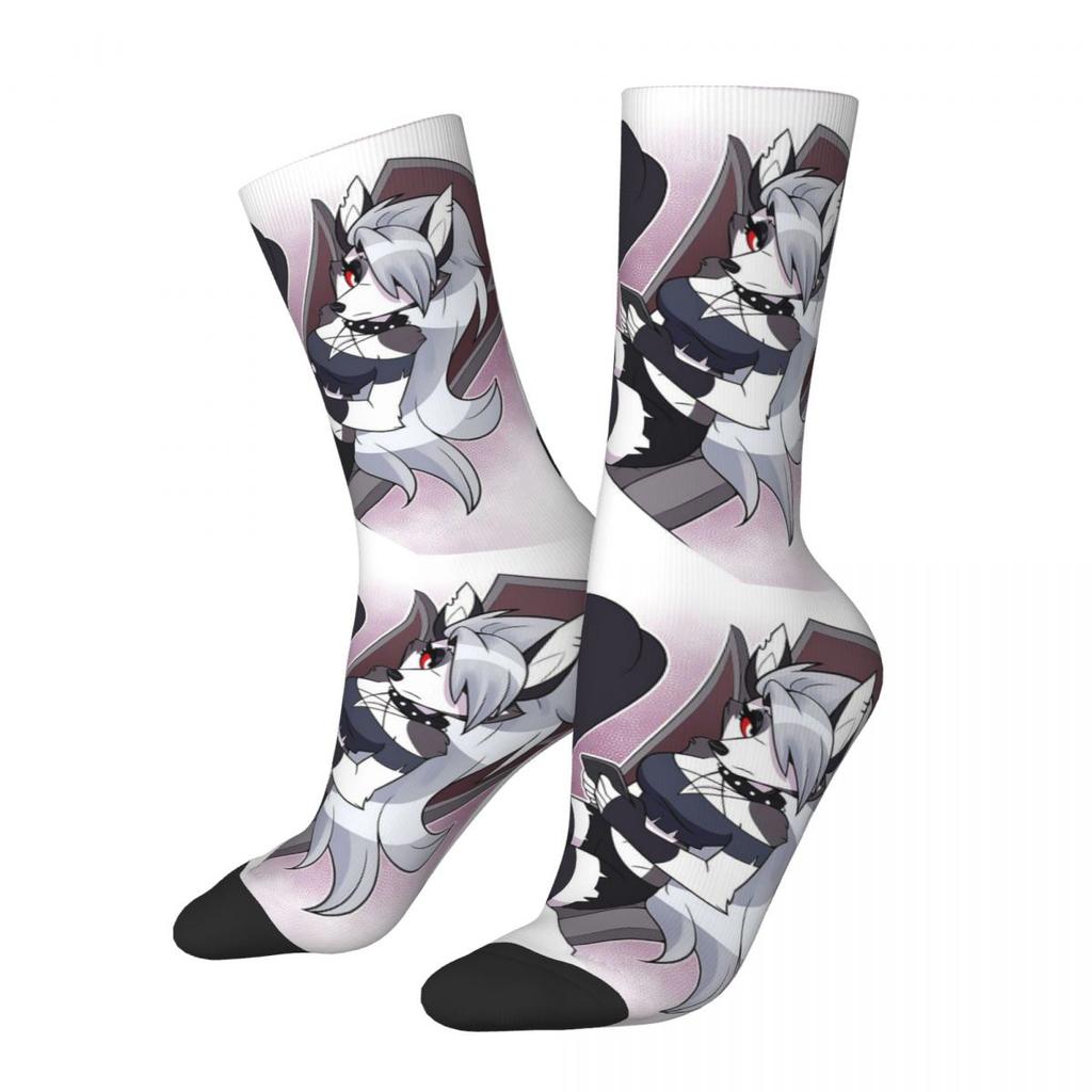 Codzienne skarpety piłkarskie Loona Bad Mood Helluva Boss Anime Poliestrowe skarpety załogowe Unisex Odprowadzające pot